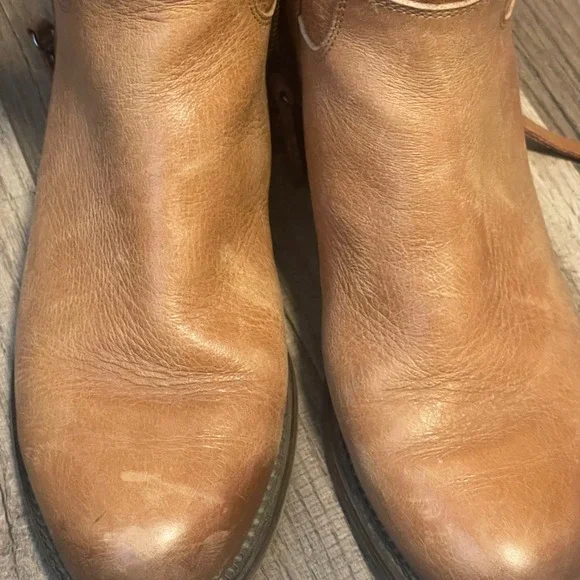 Franco Sarto Halford Leather Ankle Boots Brown Side Zip Women's Size 7.5M - Picture 8 of 16